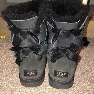 black UGG bow tie boots